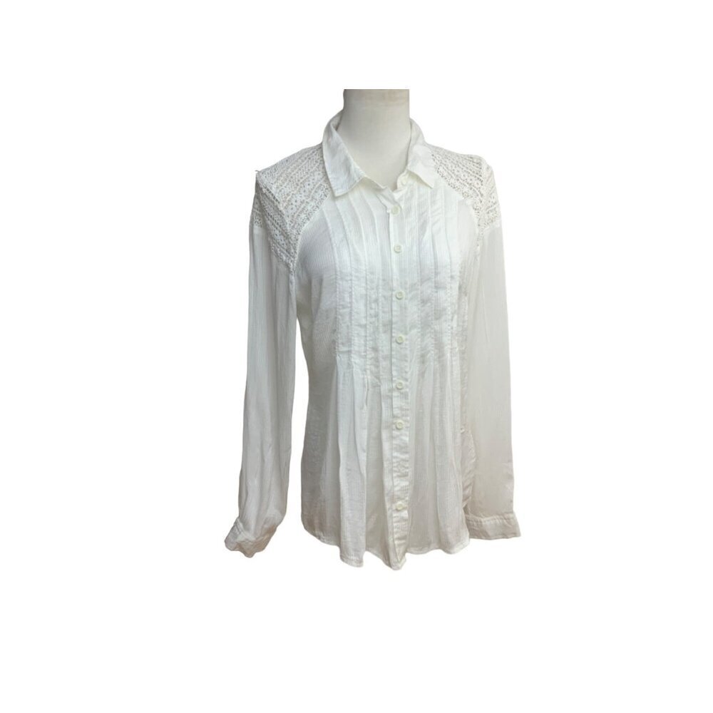 Free People White Lace & Gauze Material. Size M